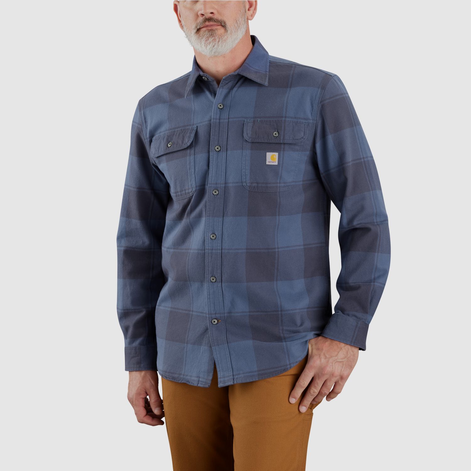 Camicia in flanella a quadri Carhartt, da uomo, blu navy, S