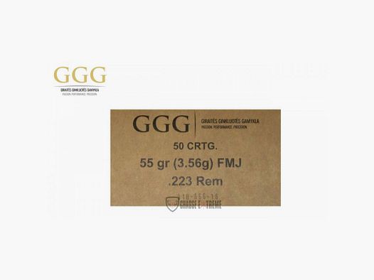 50 cartucce GGG cal 223 Rem 55gr FMJ