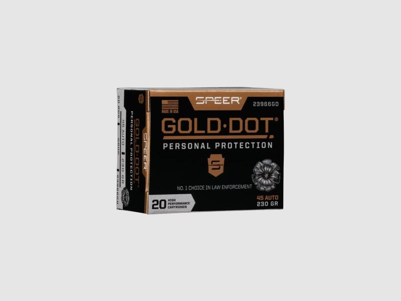 Speer Gold Dot Personal Protection .45 ACP 230GR GDHP 20 cartridges