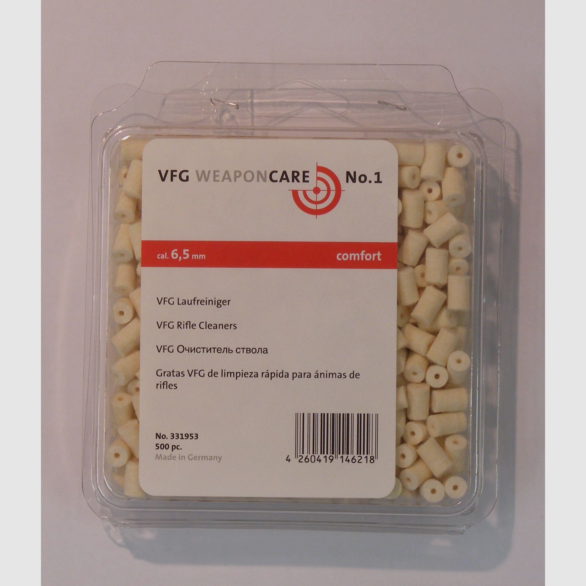 VFG barrel cleaner comfort/500 pcs 6.5mm cleaning accessories for weapons