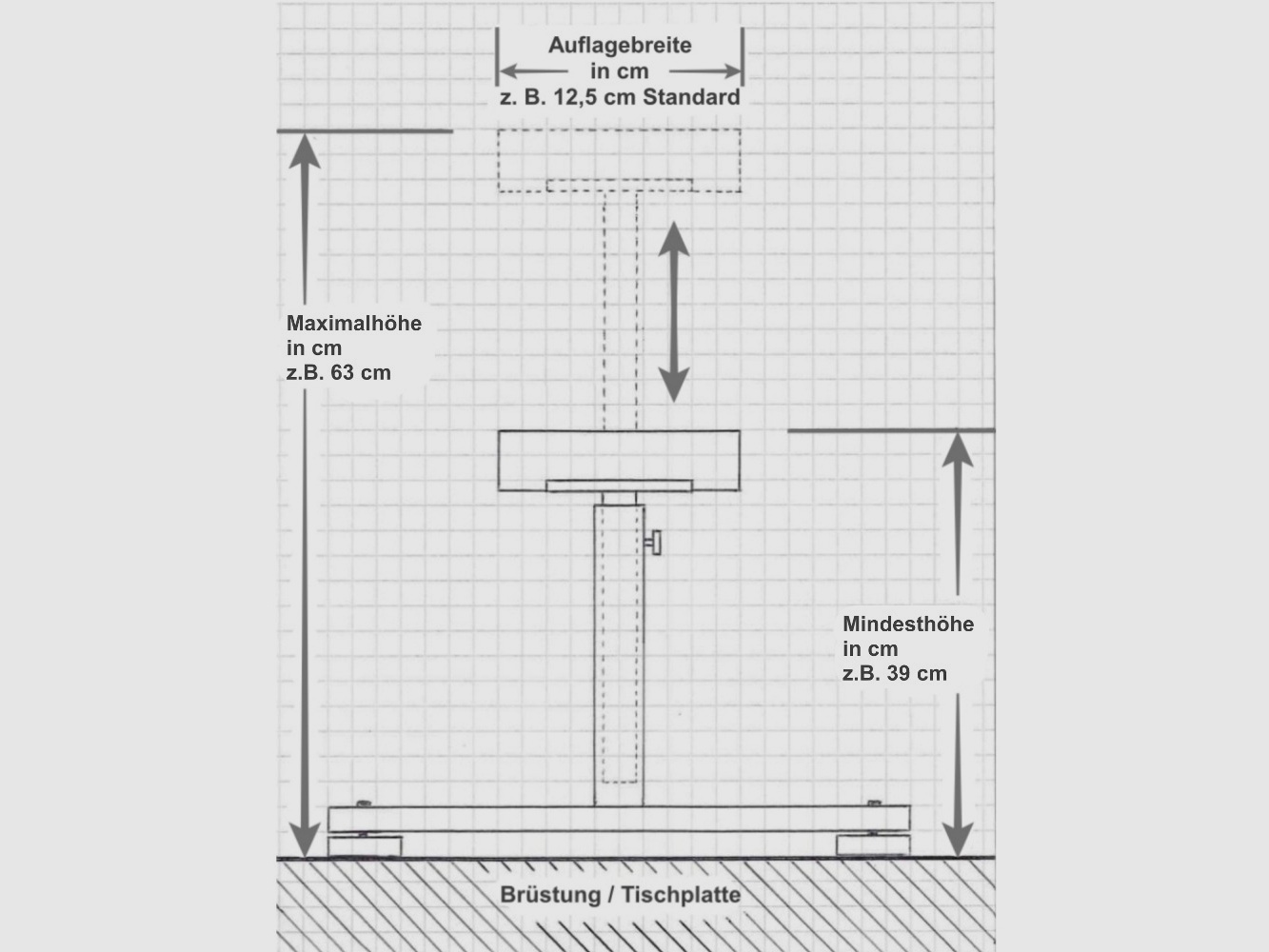 KGF-Auflagestativ - Auflageständer Alu HT-1000-Basic18 mit Buchenholz-Auflage 5x18cm, klappbar