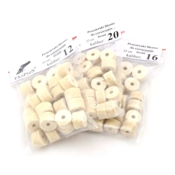 Vilten reinigingspropjes kal. 12 – 25 stuks