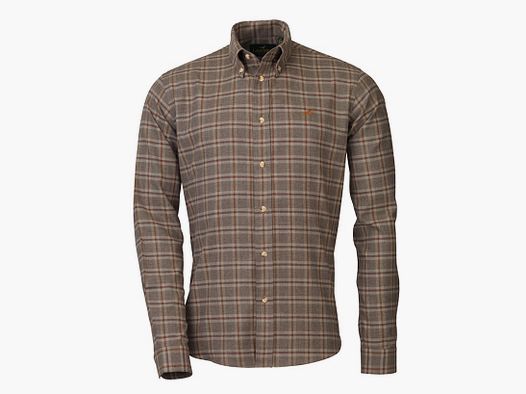 LAKSEN ESSEX CHECK COTTON WOOL SKJORTE, OLIVE