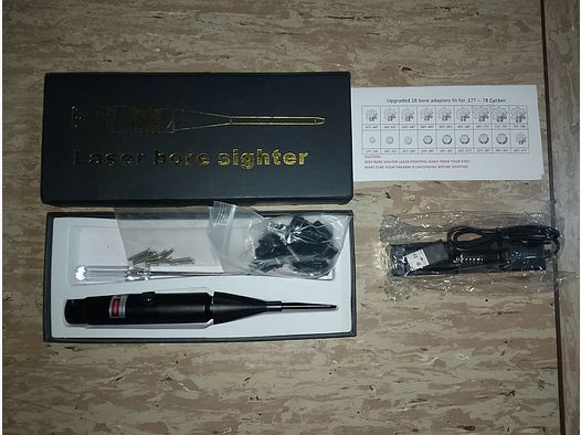 Laser Bore sighter Cal .177 - .78 Set neu Einschießhilfe Mündungslaser Kit 