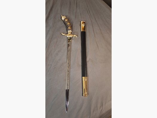 NEU -  1 cuchillo de ciervo -  50 cm -  24 k - cuerno de ciervo