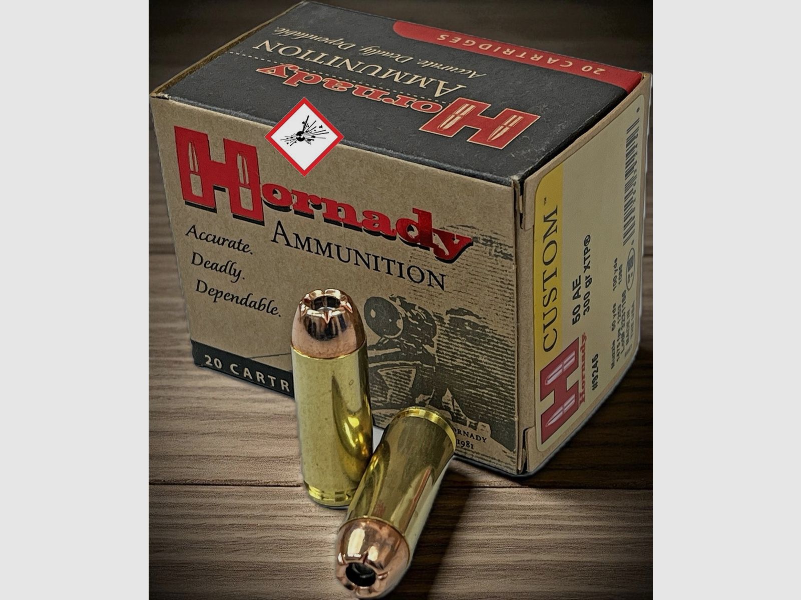 Hornady pistol cartridge cal. .50AE HP XTP 300grs