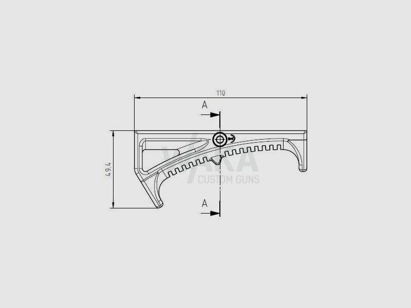 B&T Handauflage 45° mit NAR Aufnahme (RAL 8031)