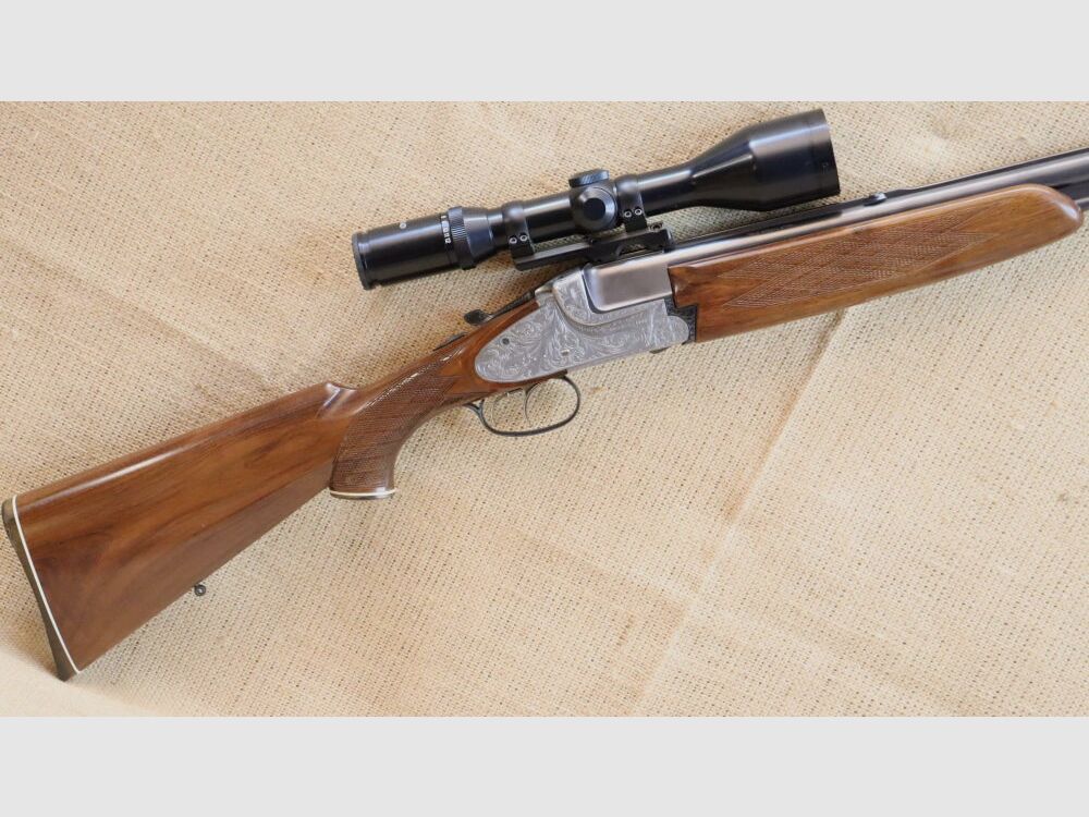 Escopeta de doble cañón ZBROJOVKA BRNO, Mod. 5725 7x65R;12/70 incluyendo cañón intercambiable para escopeta