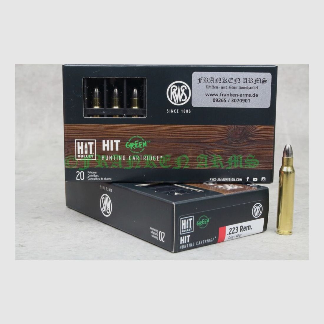 RWS HIT .223 Rem. 40gr. 2,6g 20 pièces Prix dégressifs