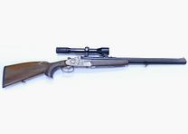 Ferlacher gebruikte wapen dubbele geweer 16/70 6,5x57R .22Hornet dubbele geweer
