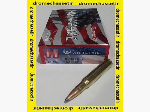 Box of 20 cartridges Hornady, 30-06, 180 grains Interlock