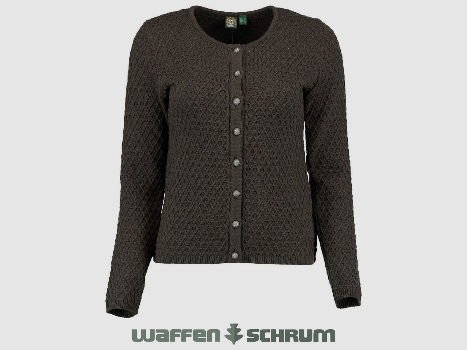 Gipfelstürmer Damenstrickjacke Rundhals Dunkelgrün