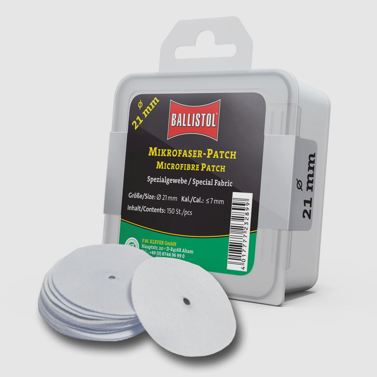 Ballistol microvezel patch rond Ø 21 mm 150 stuks