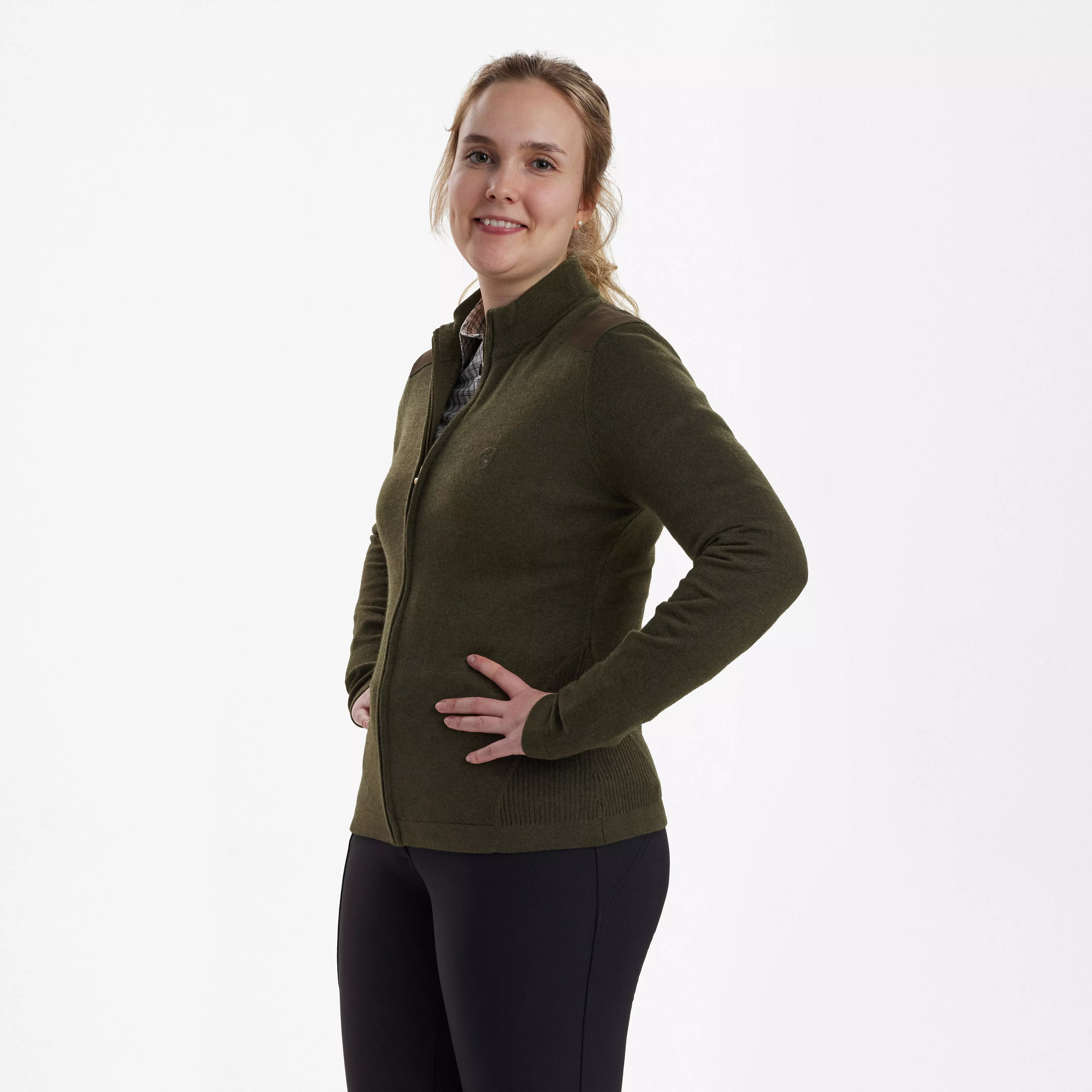 Lady Darlington cardigan in maglia - Green Melange