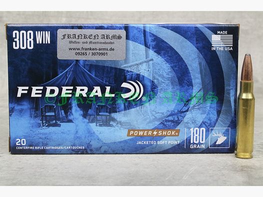 Federal Power Shok .308 Win Teilmantel 180gr. 11,7g 20 Stück 54308B