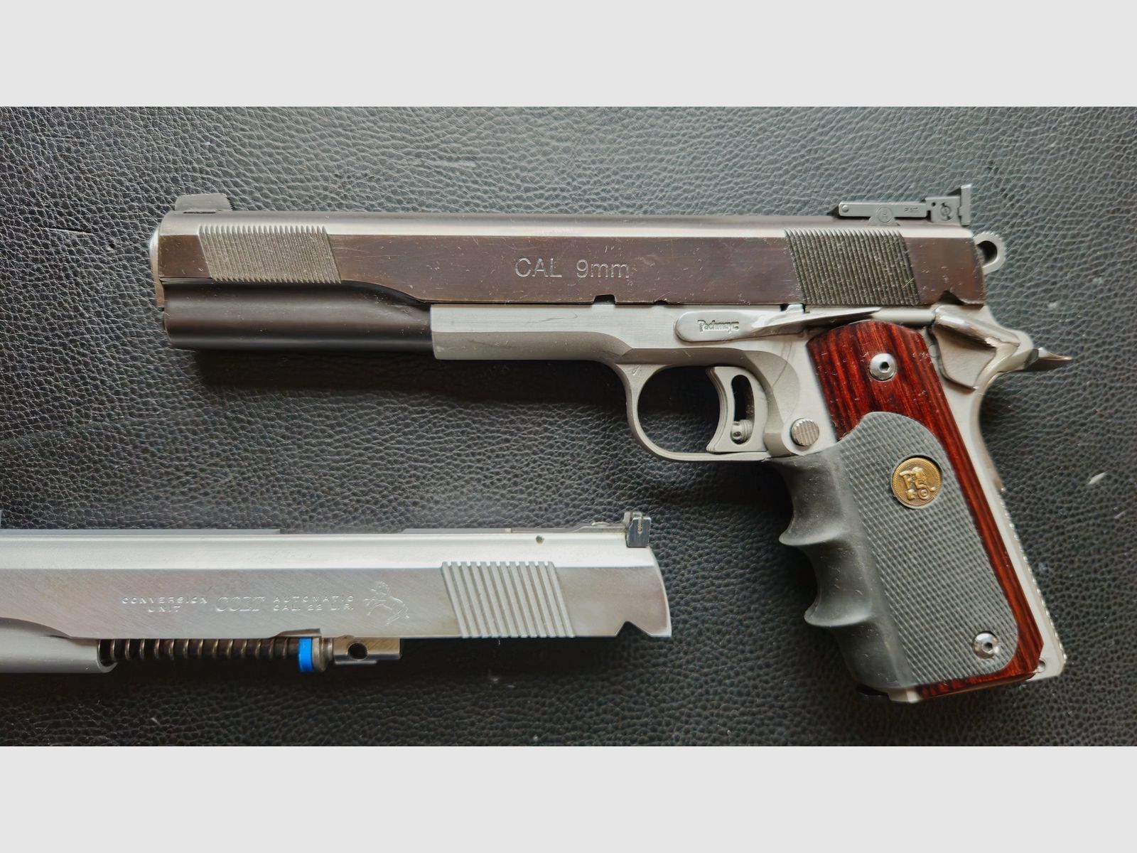 Colt 1911 Gold Cup National Match Kal .45 ACP, Colt Wechselsystem .22lr (Nummerngleich), Les Baer 9mm Wechelsystem