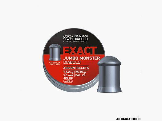 JSB MATCH – EXACT JUMBO MONSTER DIABLO 1,645g | 25,39gr | 5.5mm | CAL .22 | 200pz | M 46/08