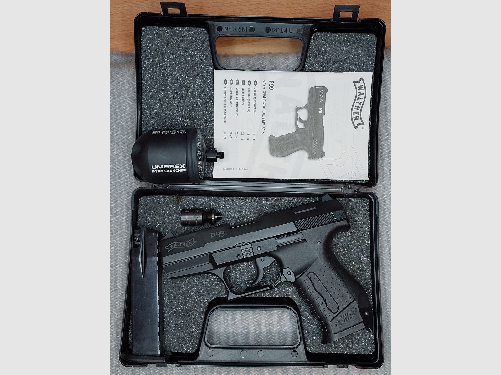 Pistola de fogueo Walther P99 9mm P.A.K. (PTB 762) con multisalida