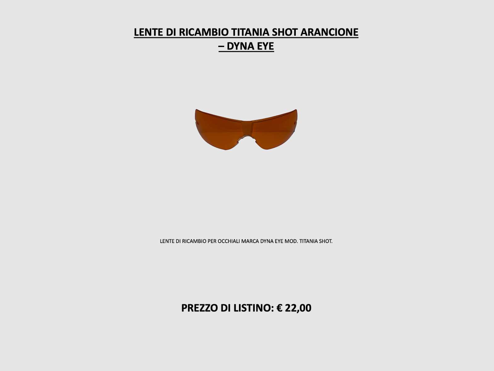 DYNA EYE – VERRE DE REMPLACEMENT TITANIA SHOT ORANGE, image 2 sur 2