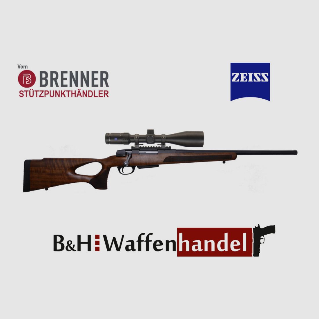 Brenner Komplettpaket: Brenner BR 20 Lochschaft mit Zeiss 3-12x56