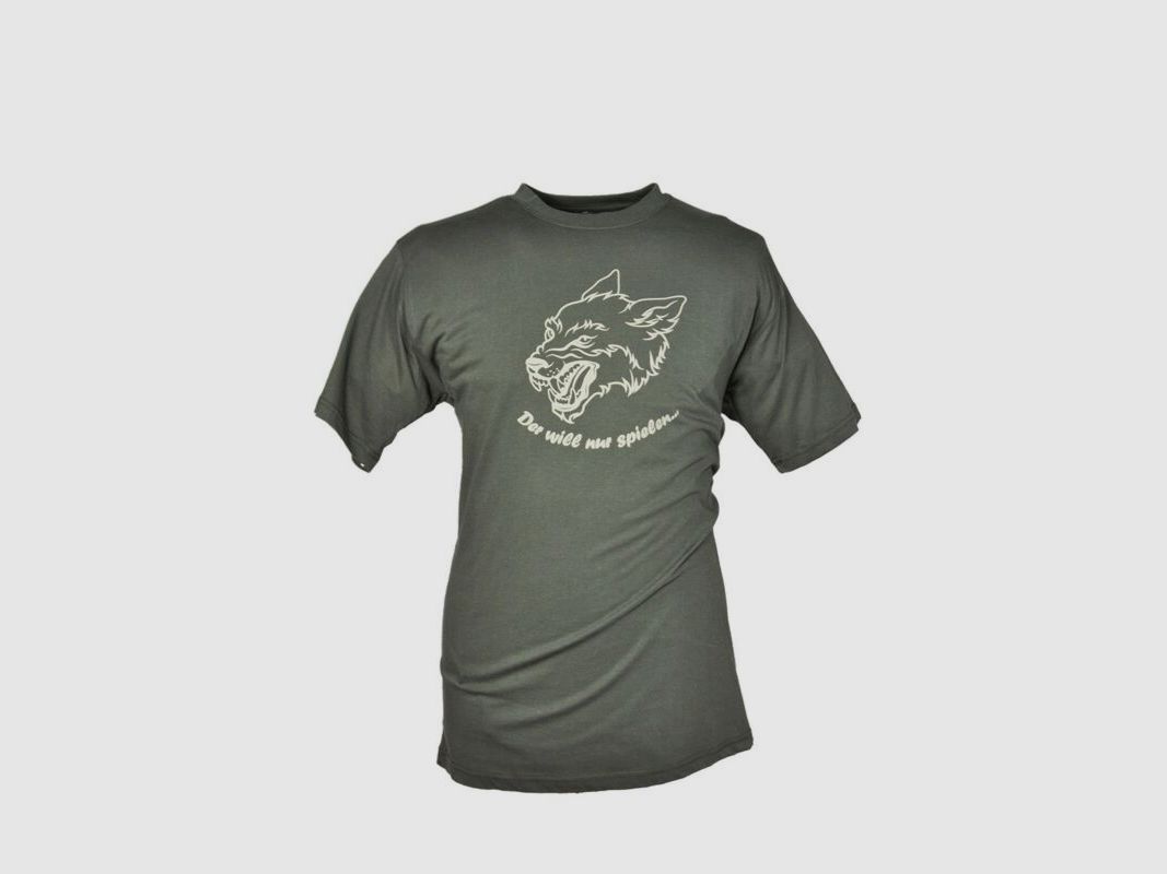 Hubertus T-Shirt Will nur spielen Oliv