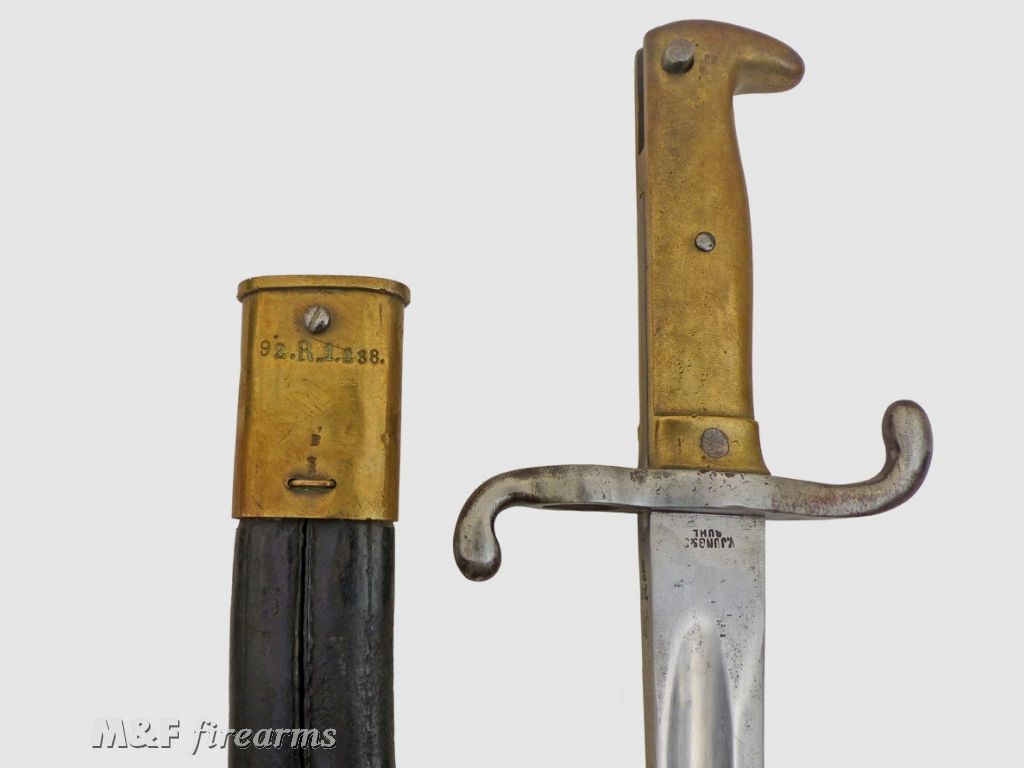 Deutsches (Braunschweigisches) Bajonett Infanterie-Seitengewehr (SG) M 1871 TS: 92.R.1.238