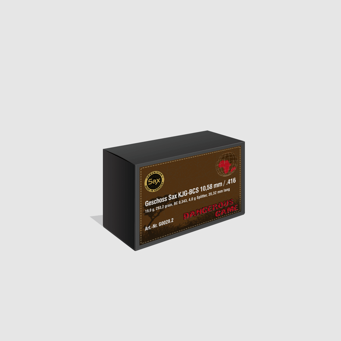 Geschosse Sax KJG-BCS 10,58 mm / .416, 19,00 g / 293,21 gr, Bild 1 von 2