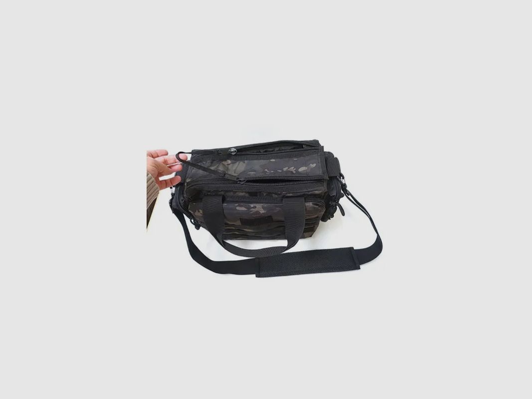 Militärische Tasche Black Camo - Widerstandsfähiges Polyester 600D, Bild 3 von 6