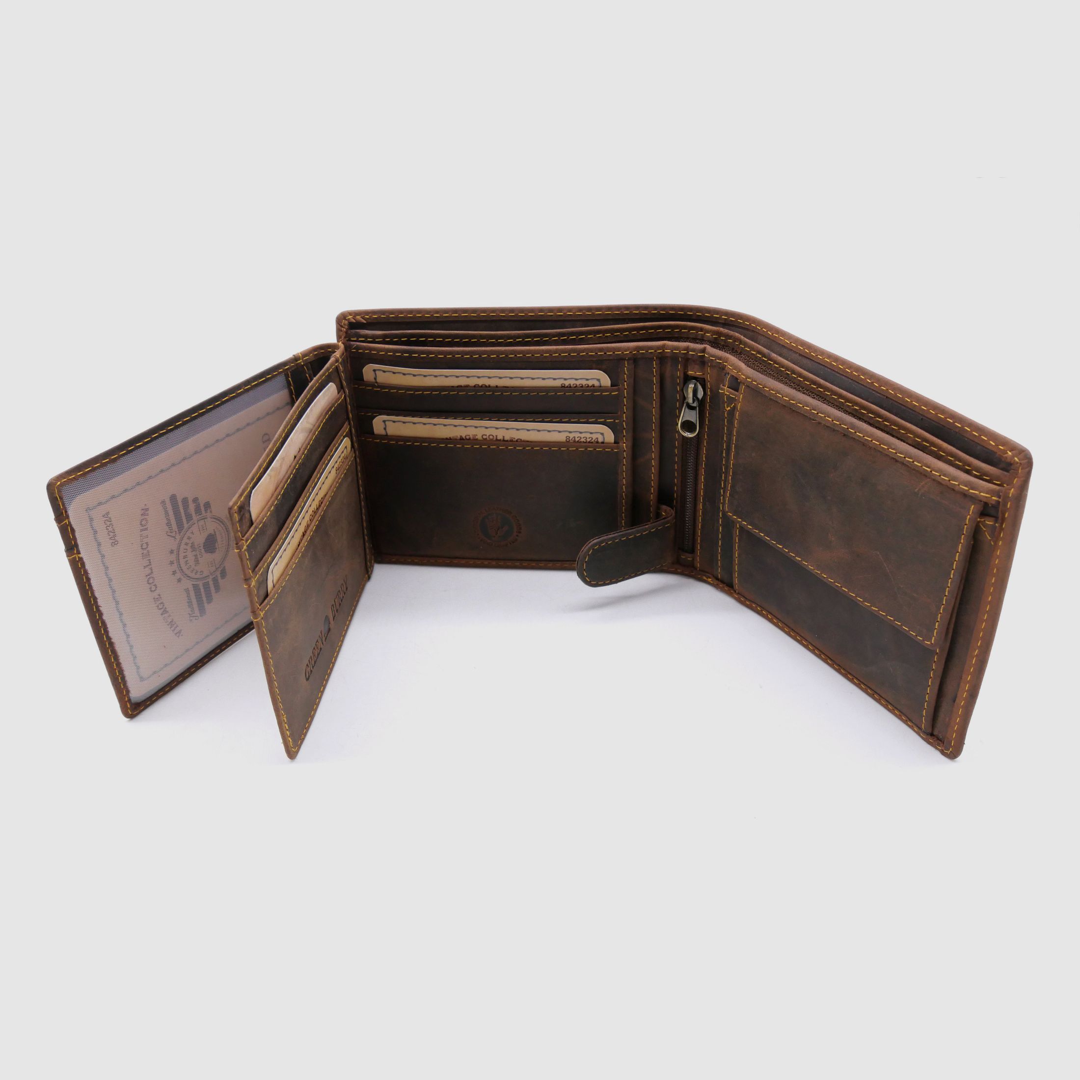 Greenburry 1796-25 Vintage Collection Leder Geldbörse Portemonnaie Save RFID