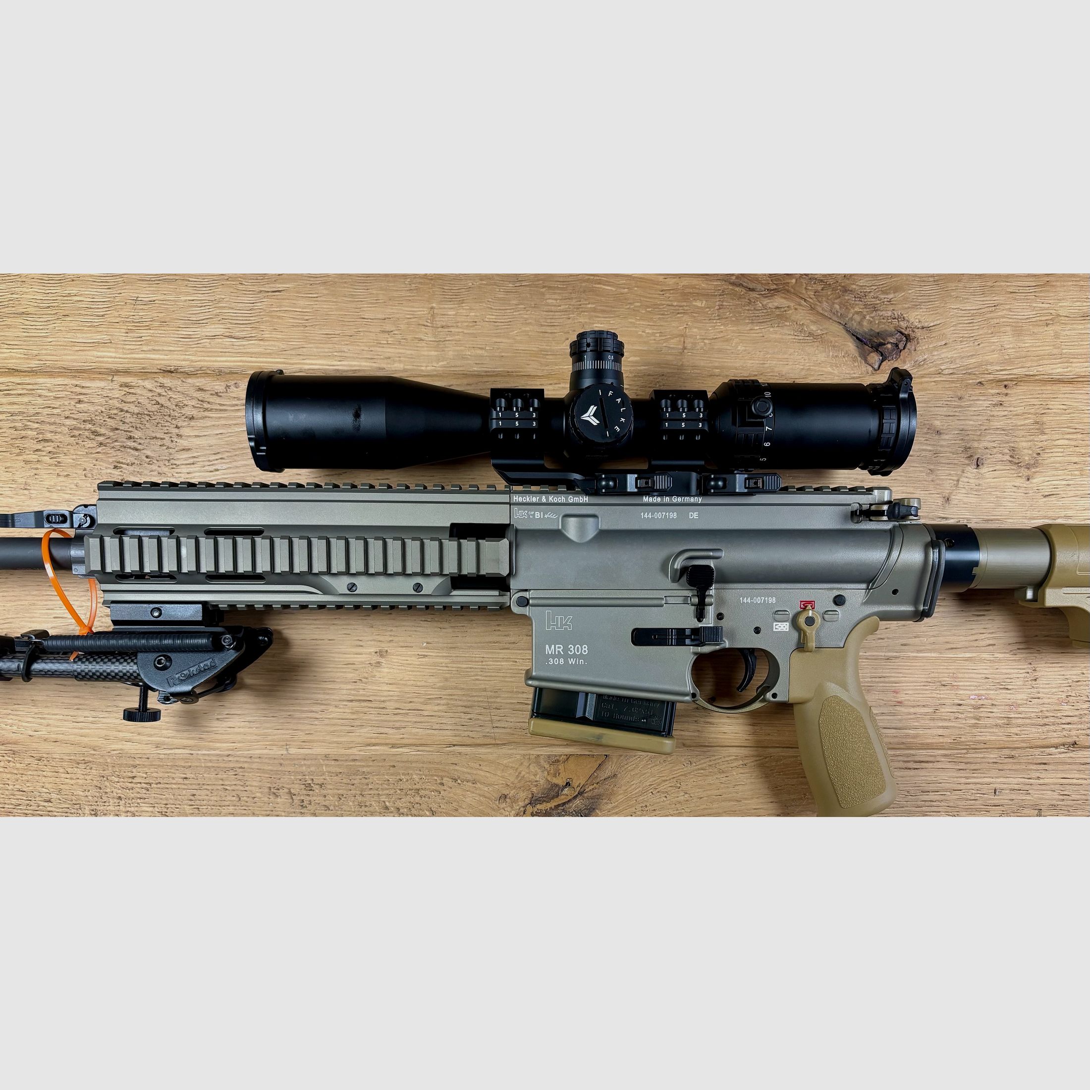 Heckler & Koch HK MR 308 A3 - Sandfarben - inkl. ZF Falke 4-16x44 TAC Karbon Zweibein