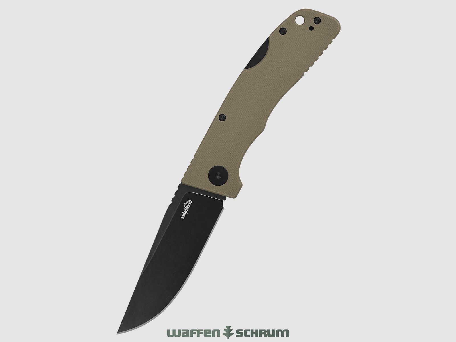 Schnitzel Outdoo Taschenmesser KVAR rostfreier 14C28N-Stahl mit Blackwashed-Finish sand - schwarz