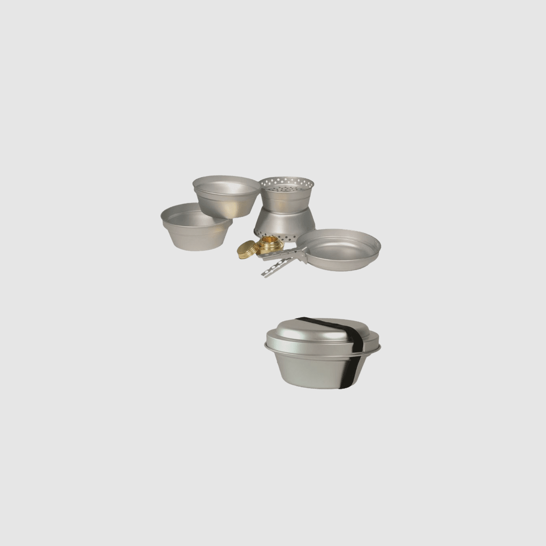 MIL-TEC Koch-Set Alu - 2 Töpfe 1 Pfanne 1 Kocher