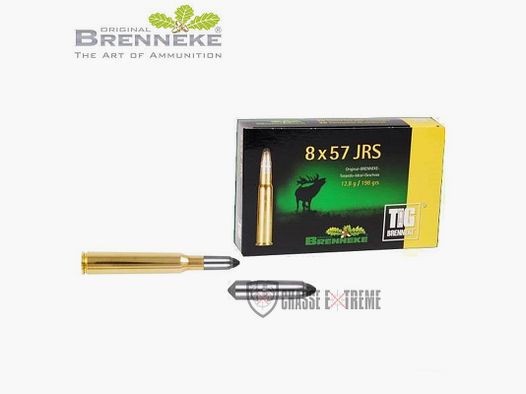 20 Patronen BRENNEKE TIG Kal. 8x57 JRS 198Gr