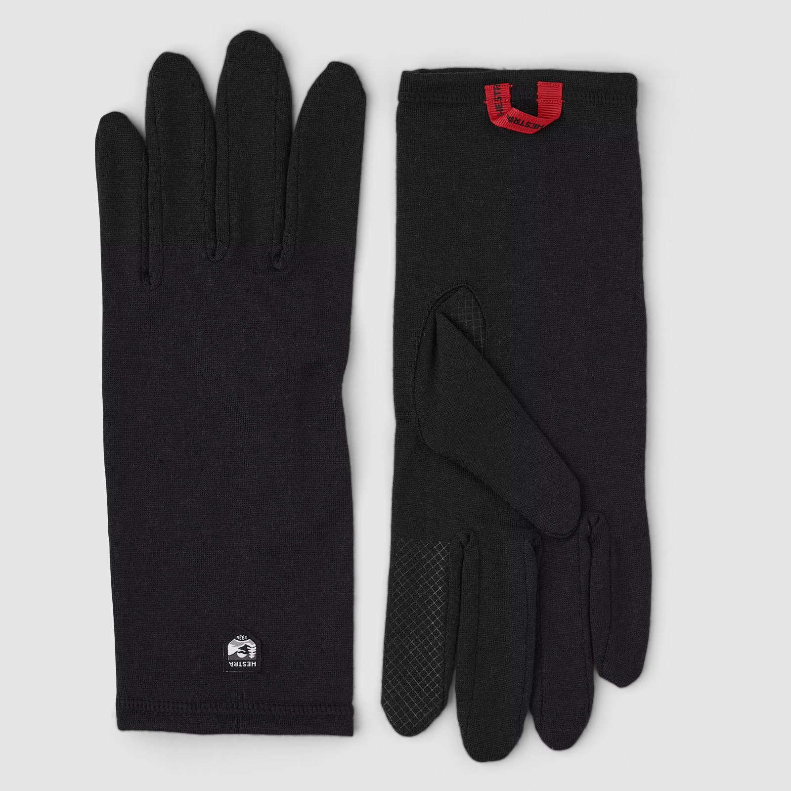 Hestra Finger Mitten Merino Wool Liner Long Schwarz