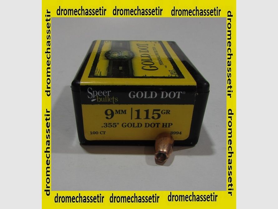 boite 100 ogives Speer Gold dot cal 9mm 115 grains 3994