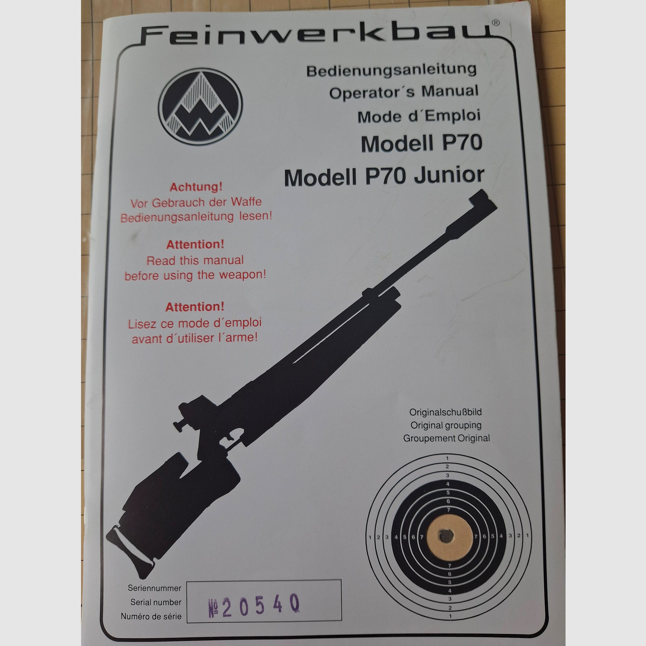 Feinwerkbau Pressluftgewehr P70 Junior 