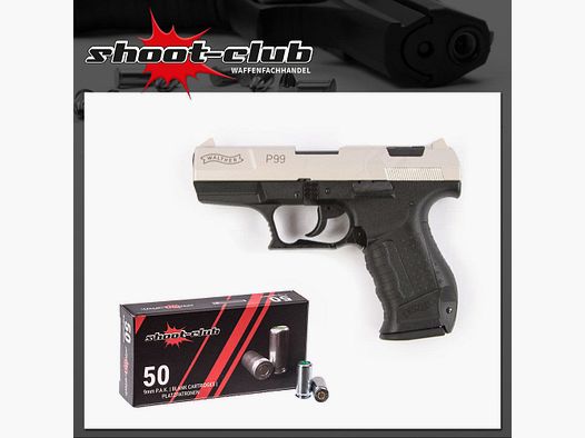 Walther P99 Schreckschusspistole 9mm vernickelt + Platzpatronen