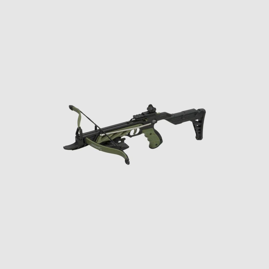 Pistolenarmbrust "ALLIGATOR II" , Farbe: Bicolor (Oliv / Schwarz), 80 lbs / 35kg
