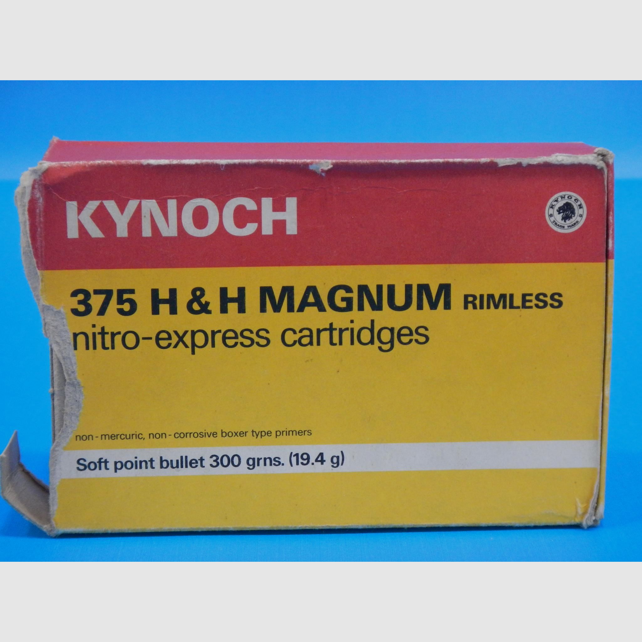MUNITION KYNOCH CAL. 375 HOLLAND & HOLLAND MAGNUM
