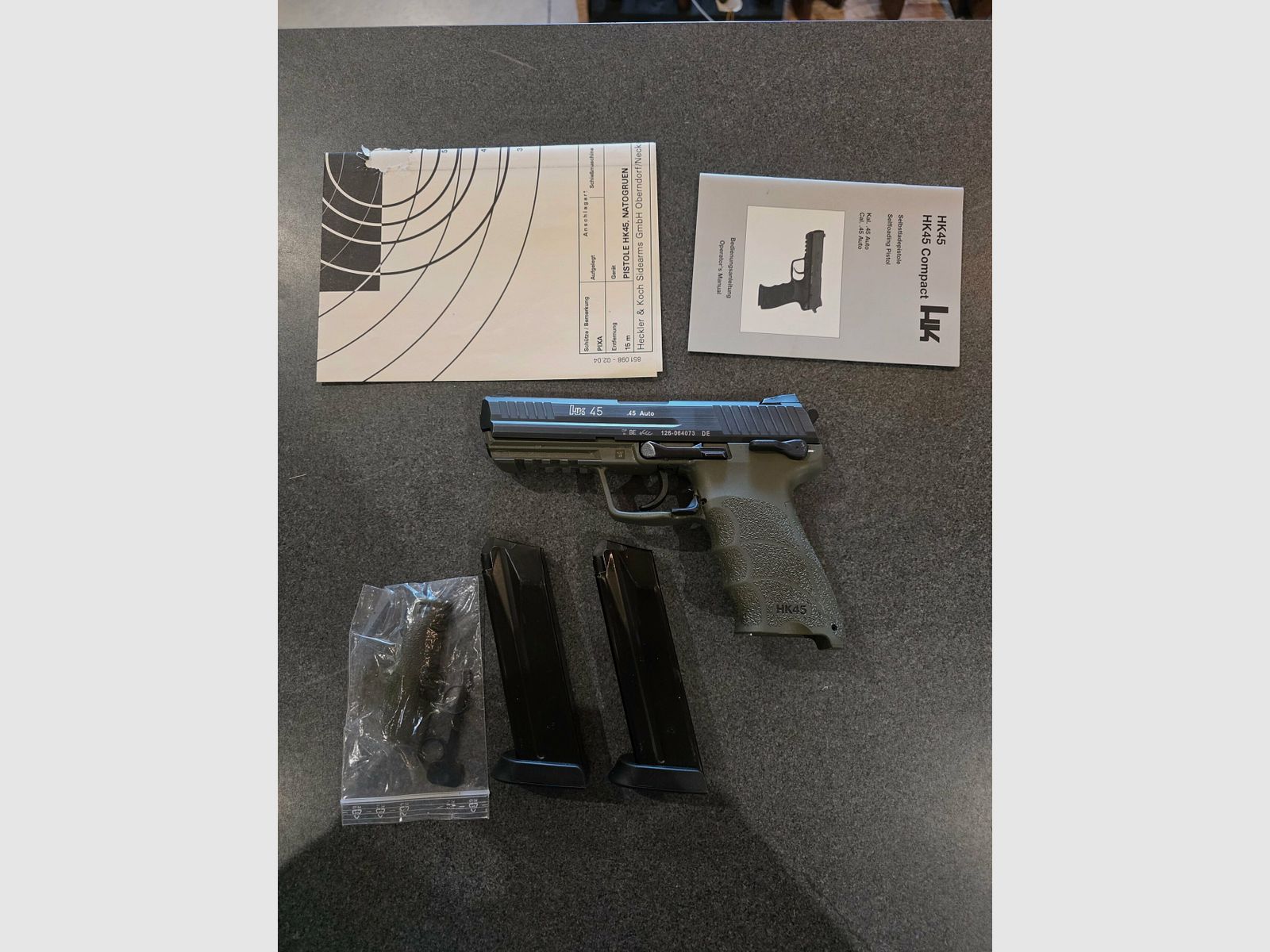HK 45 OD GREEN pistool .45 ACP gebruikt, afbeelding 5 van 6