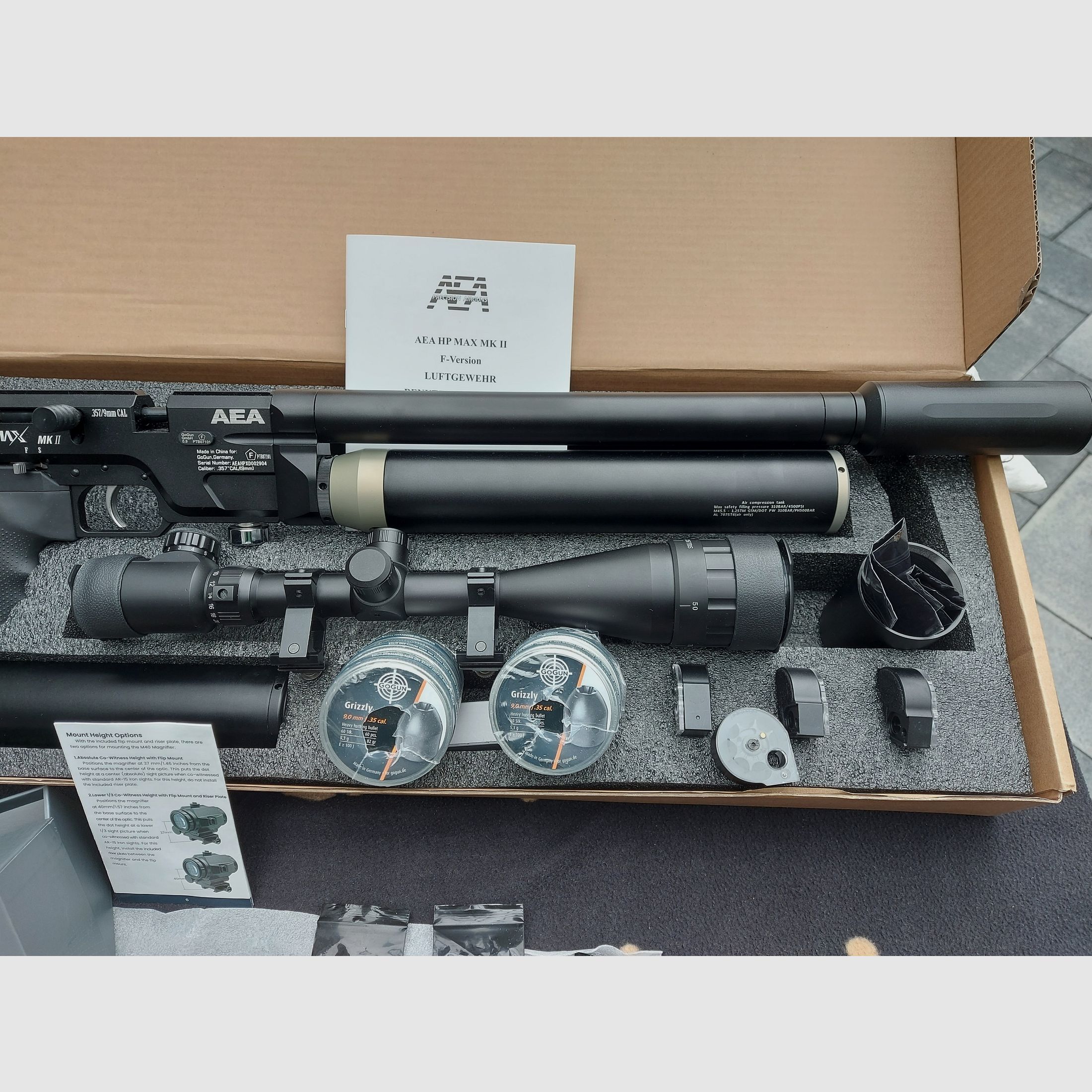 AEA HP Max MK2 9mm mit Schalldämpfer / Luftkompressor und Zubehör, Bild 3 von 6