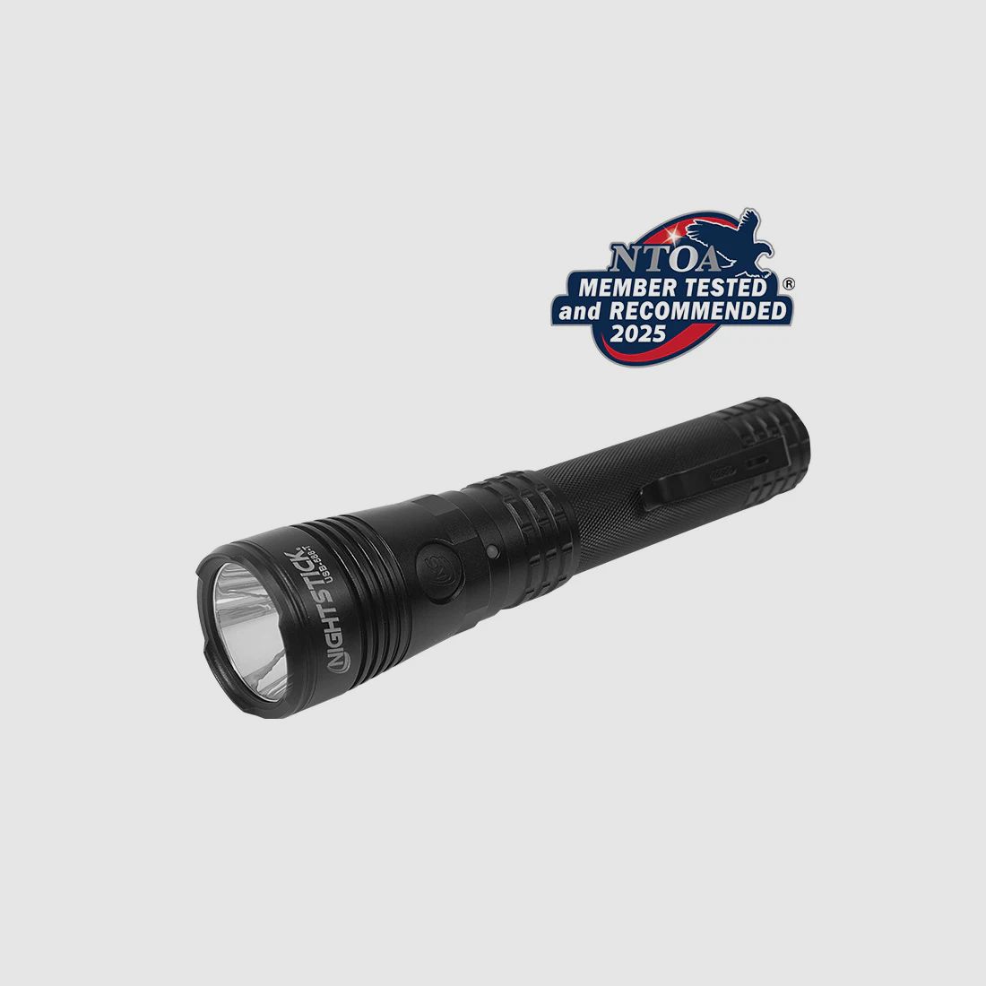 Turbo High Candela USB Dual-Light Rechargeable Tactical Flashlight (Black) Nightstick, Bild 9 von 9