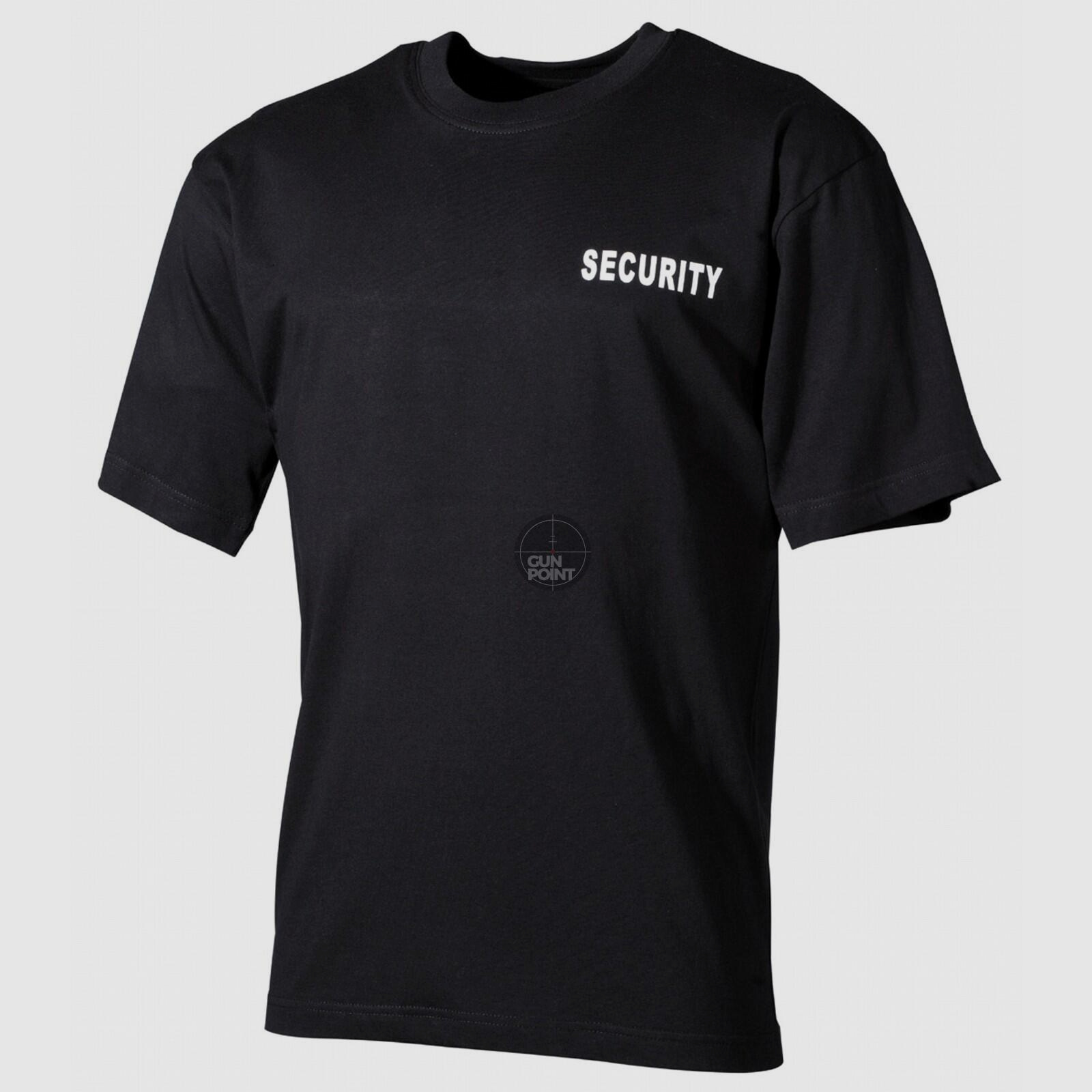 T-Shirt, schwarz,Security, bedruckt - Gre: L
