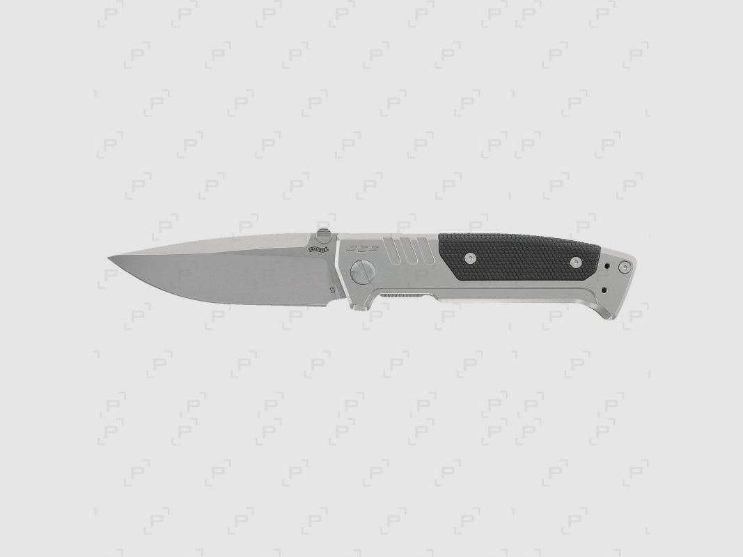 Faltmesser WALTHER PDP STEEL FRAME SPEARPOINT BEAD BLAST Griff aus Stahl/FRN Farbe Silber/Schwarz, Bild 1 von 2