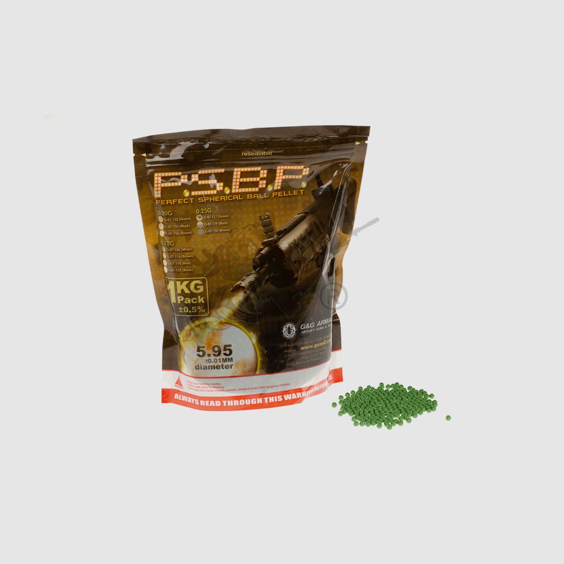 Perfect Airsoft BB`s 0.25g (4.000 Stück) diameter 5,95mm - Grün