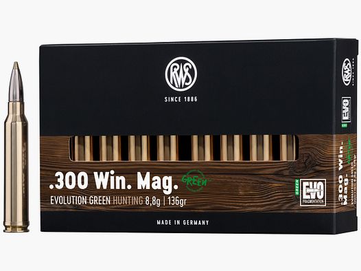 RWS Büchsenpatronen Evolution Green .300 Win. Mag.