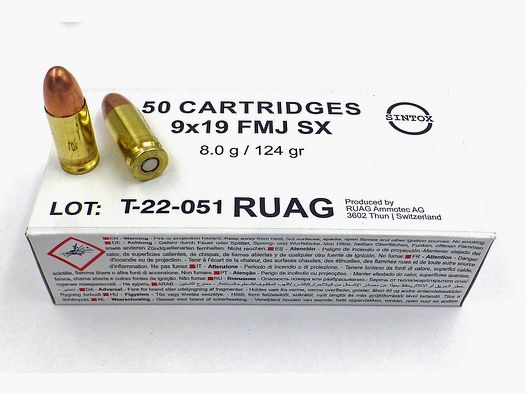 RUAG 9para SX Patronen