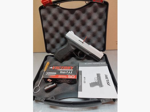 Retay PT-23 Schreckschusswaffe 9mm PAK Nickel Set Angebot !!Neuware!!