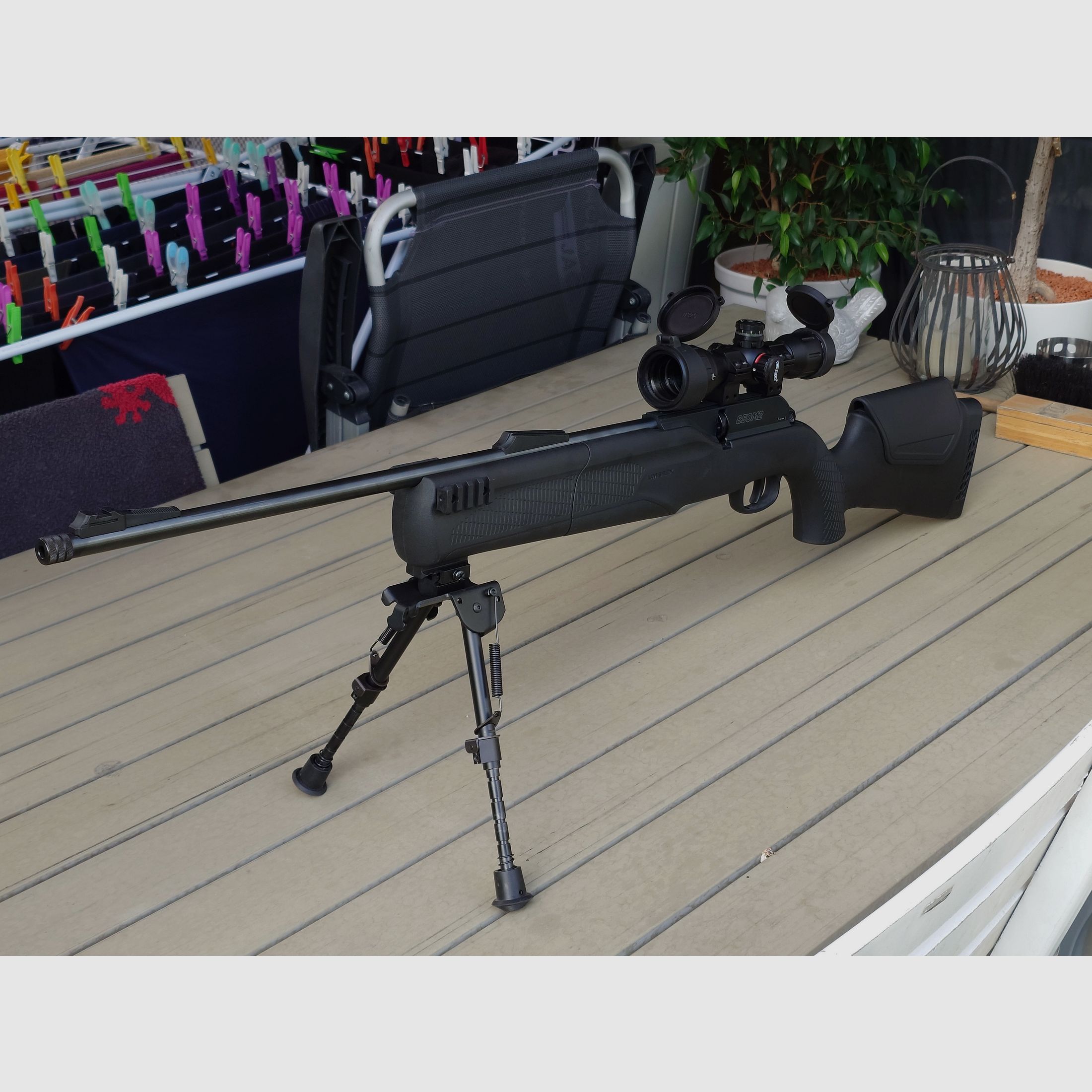 Umarex 850 m2 with CO2 adapter and Walther scope + lots of accessories