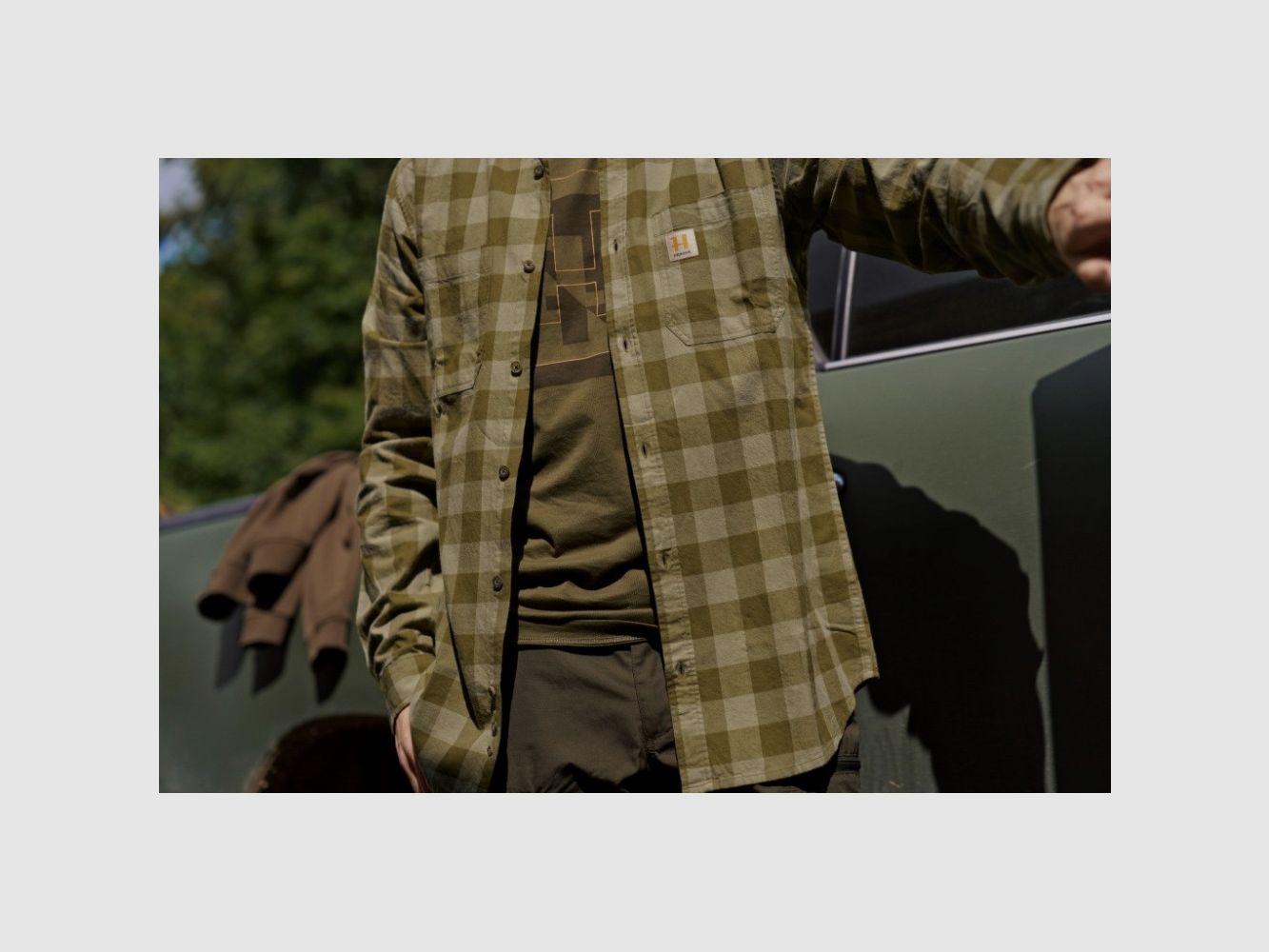 Härkila Scandinavian camicia a maniche lunghe / a quadri verde oliva scuro, immagine 5 di 5